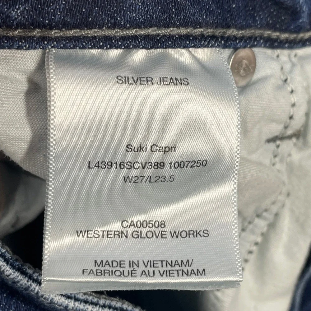 Silver Jeans Blue Suki Mid Rise Capri Jeans Women 27